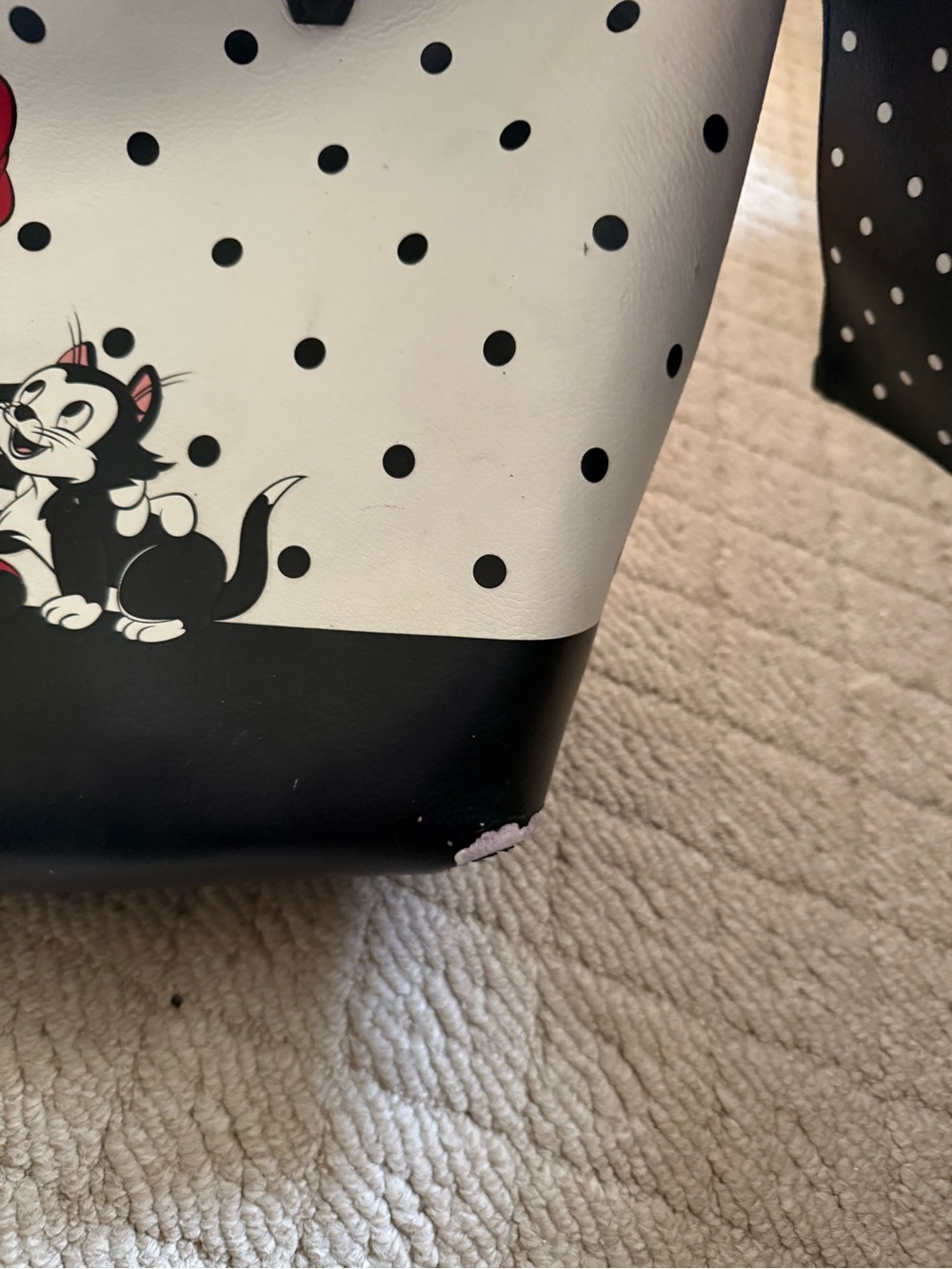 kate spade Polka Dot Minnie Mouse Tote in Black, White & Red - Picture 4 of 7